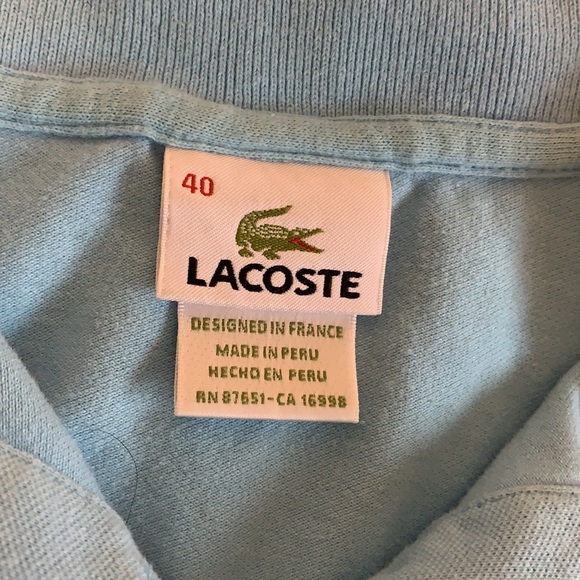 Blue Lacoste Quarter Button-Up Cropped Tee - Picture 6 of 6